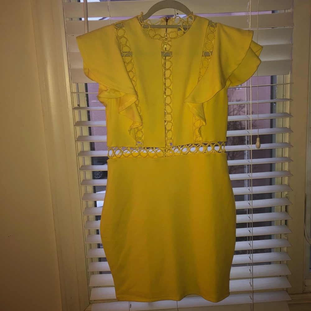 Yellow mini dress